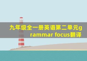 九年级全一册英语第二单元grammar focus翻译